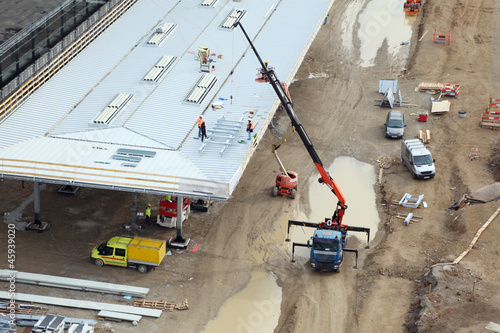 Photo: Construction of station with crane in Vienna, Austria Construction of station with crane in Vienna, Austria