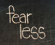 Photo: Chalk drawing - Concept of fearless Chalk drawing - Concept of fearless