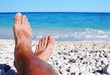 relaxing on beach