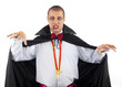  portrait of a handsome young man in a suit of Count Dracula