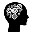 human head with gears vector illustration