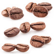 Coffee beans on white background, closeup