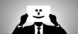 Mann Zettel Gesicht Smiley