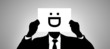 Mann Zettel Gesicht Smiley