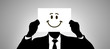 Mann Zettel Gesicht Smiley