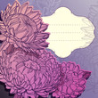 vector purple background with chrysanthemums