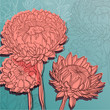 vector vintage background with chrysanthemums