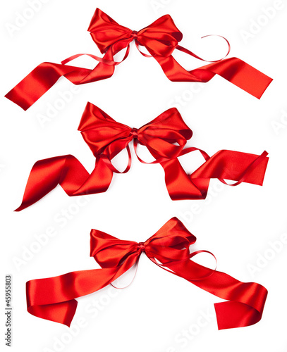 Photo: Collection of red ties isolated on white background Collection of red ties isolated on white background