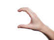 Woman hand presenting -open- - isolated