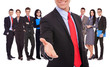 business man welcoming to the team with handshake