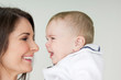 mother and crying baby