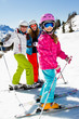 Skiing, winter, sports- skiers on mountainside
