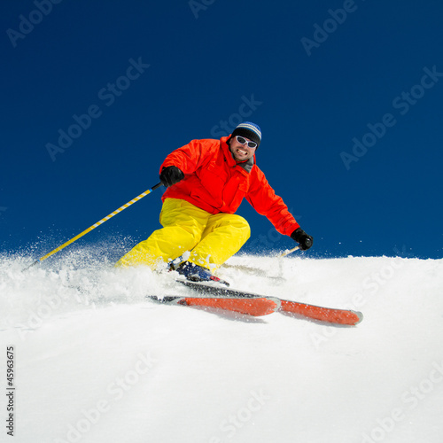 fresh powder skiing