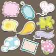 Cute speech bubbles scrapbook elements in vector
