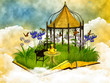 dreamy reading place in the blue sky
