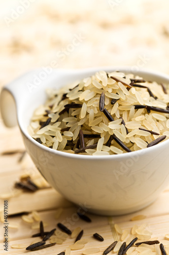 Photo: wild rice in ceramic bowl wild rice in ceramic bowl