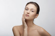 portrait of a beautiful girl with perfect skin