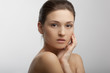 portrait of a beautiful girl with perfect skin