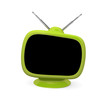 Green retro television with space for text