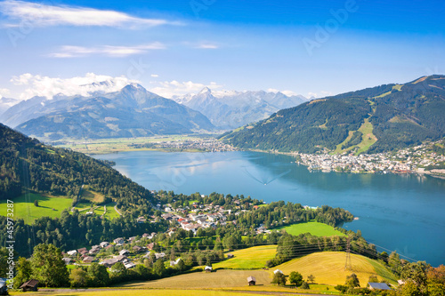 Photo: Panoramic view of Zell am See in Salzburg, Austria Panoramic view of Zell am See in Salzburg, Austria
