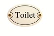 Oval white sign Toilet