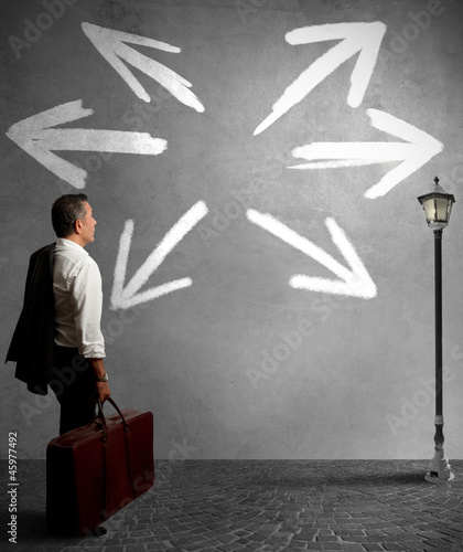 Photo: Businessman with different destinations Businessman with different destinations