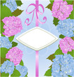 Invitation card with hydrangea flowers
