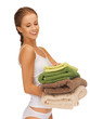 lovely woman with towels