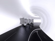 Futuristic architecture space round corridor like sci-fi indoor