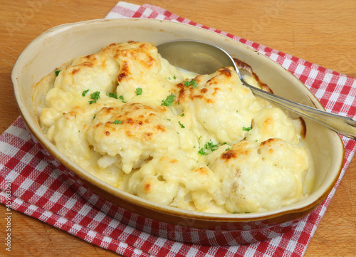 Photo: Cauliflower Cheese in Serving Dish Cauliflower Cheese in Serving Dish