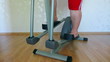 Video: overweight woman legs exercising on trainer ellipsoid overweight woman legs exercising on trainer ellipsoid