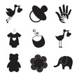 silhouettes of baby items silhouettes of baby items