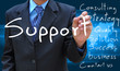 businessman hand writing support