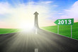 Road sign 2013 background