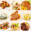 Collage of gourmet food