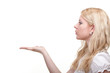 beautiful young woman blowing a kiss