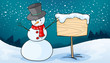 snowman in  snow land