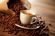 tazzina di caffè fumante