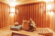 Photo: Interior of wooden russian sauna Interior of wooden russian sauna