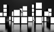 White screen video wall of many cubes