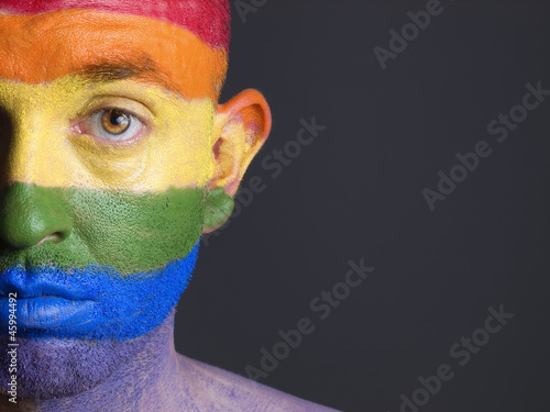 Photo: Face man flag gay Face man flag gay