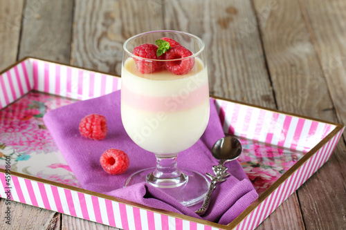 Photo: Panna cotta with raspberry Panna cotta with raspberry