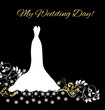 Vector: Wedding dress invitation card vector Wedding dress invitation card vector