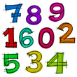 Hand drawn vector number letters.