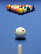 Blue billiard table