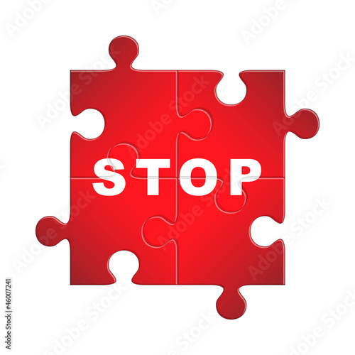 Vector: Concept Stop Puzzle Concept Stop Puzzle
