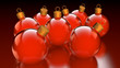 Chirstmas baubles in glossy red and golden