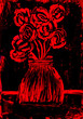 Roses in red and black painting