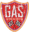 Vintage gas station sign, vector illustration