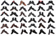 Photo: plenty of different male shoes isolated over white collage plenty of different male shoes isolated over white collage